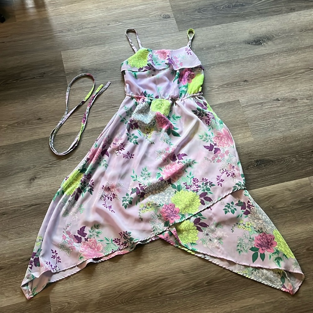 Girls large The Children’s Place sun dress with detachable belt